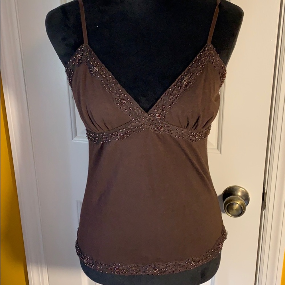 Megan NolanD tank top lace & beaded sz M